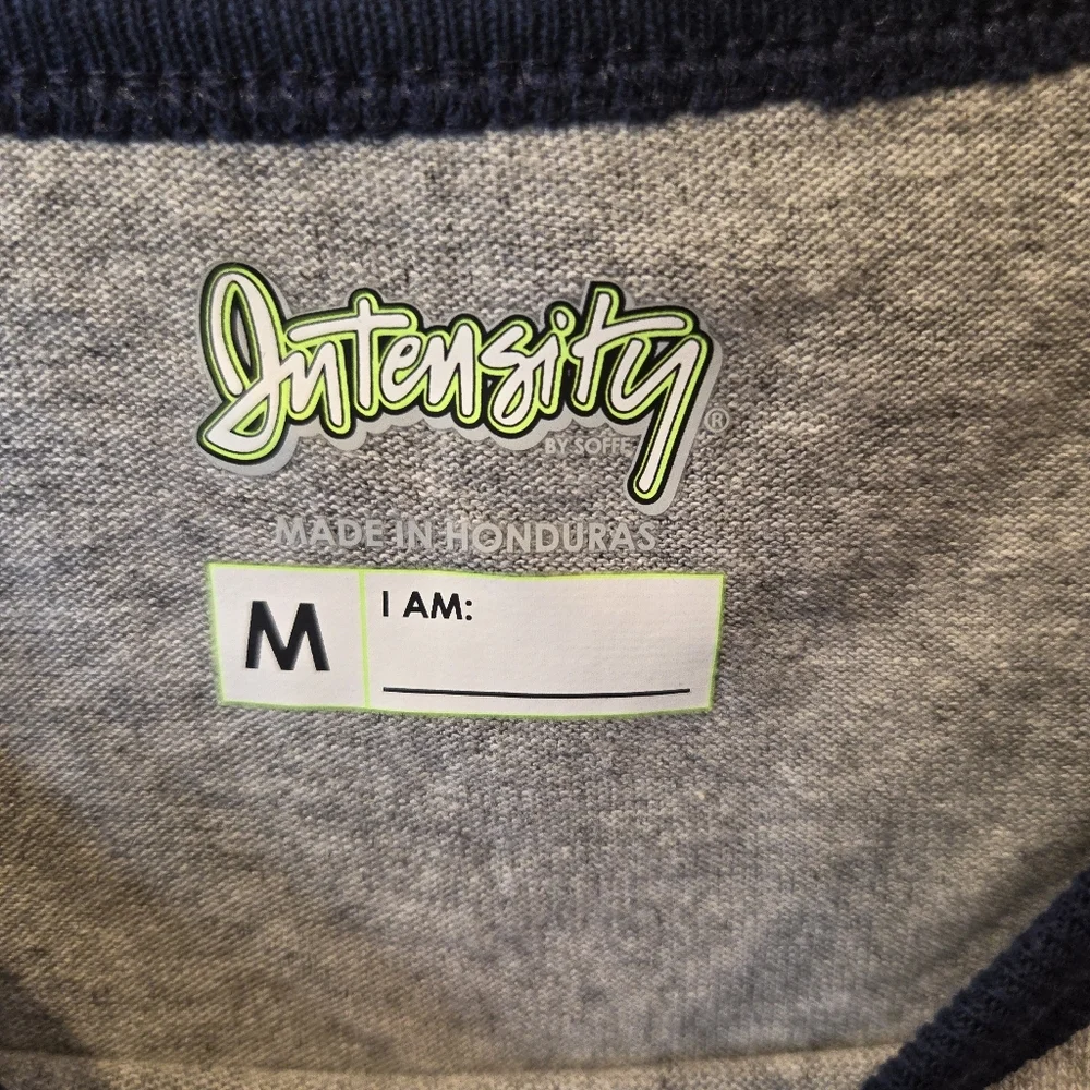 NWT Intensity by Soffe Fastpitch Heathered Baseball Tee - Navy/Gray Medium - Picture 3 of 9